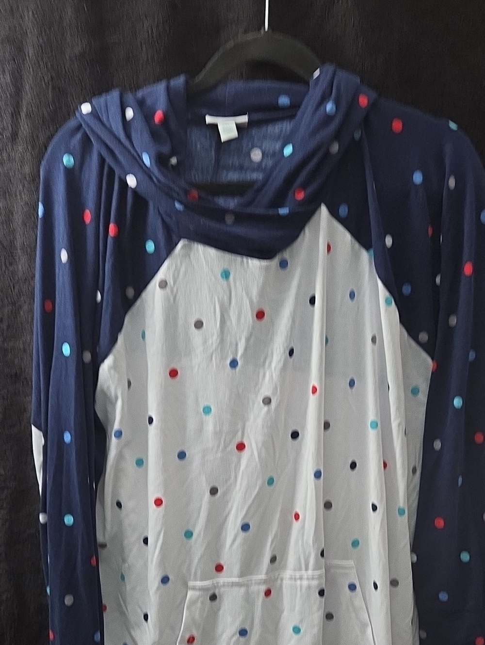 LuLaRoe Amber Hoodie with Polka Dots